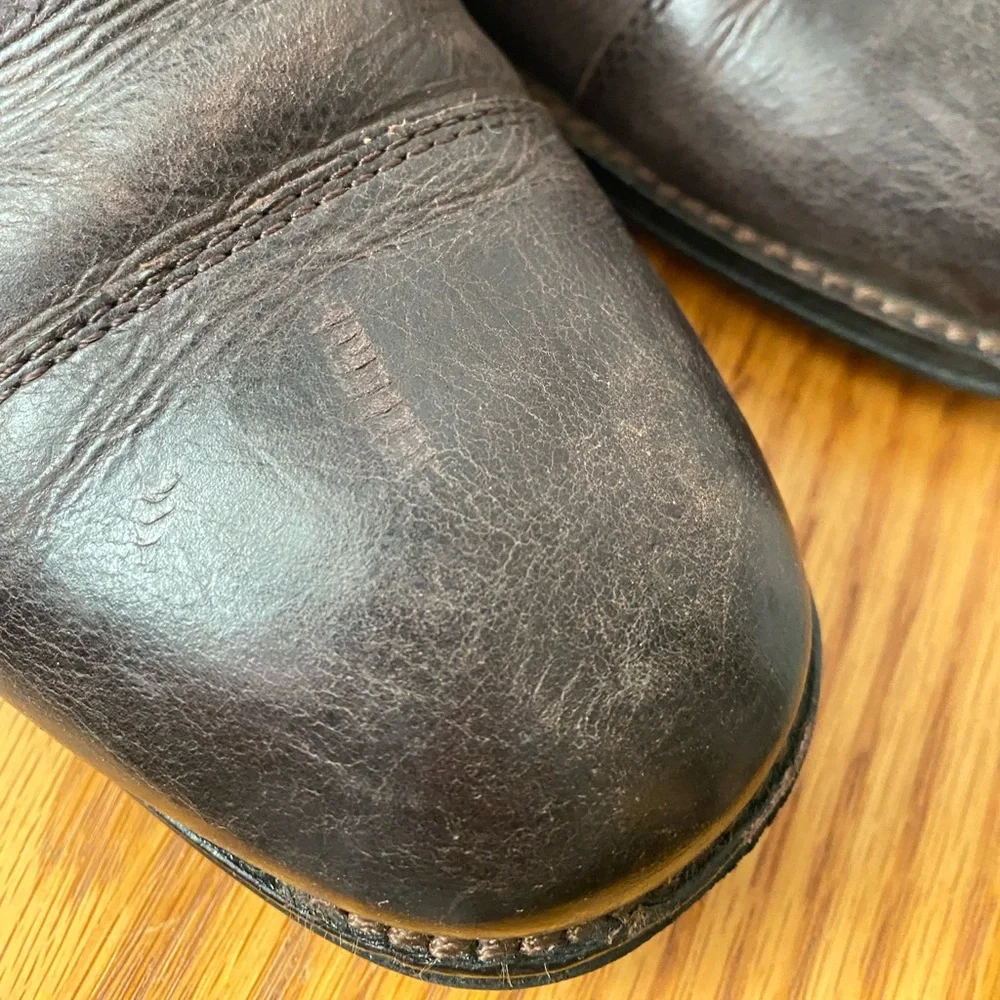 BANANA REPUBLIC Broderick Dark Brown Side Zip Buckle Cap Toe Lace Up Chukka 8‎
